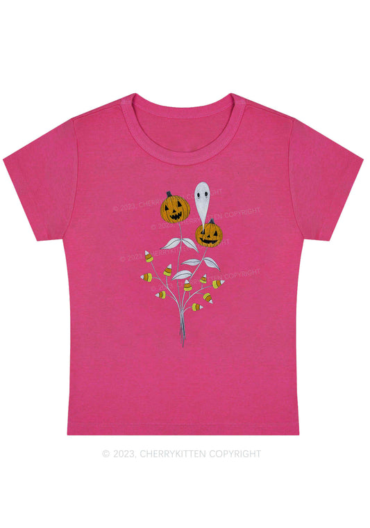 Ghost Pumpkin Flowers Halloween Baby Tee Cherrykitten