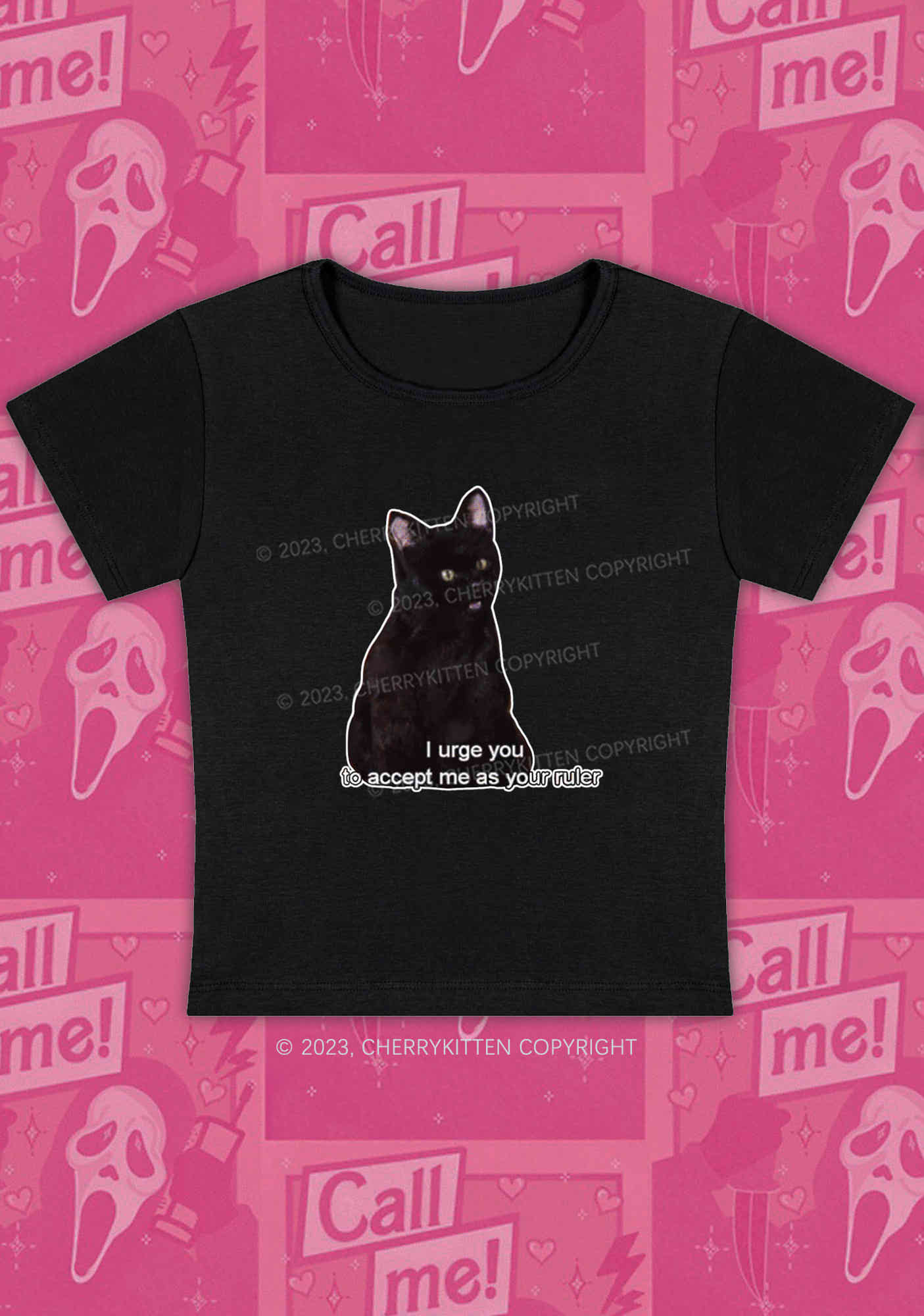 I Urge You To Accept Me As Your Ruler Halloween Y2K Baby Tee Cherrykitten