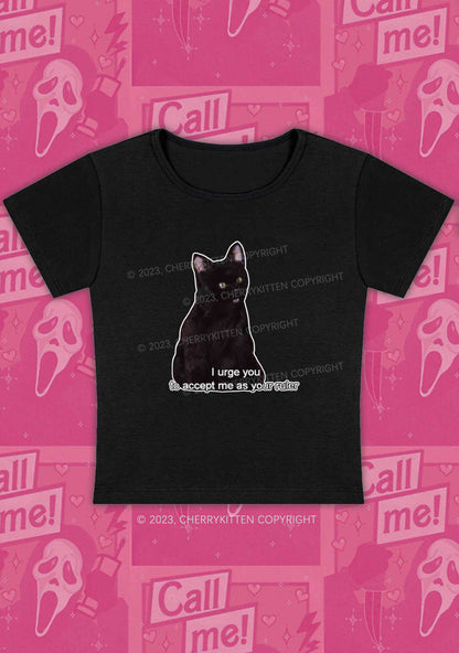 I Urge You To Accept Me As Your Ruler Halloween Y2K Baby Tee Cherrykitten