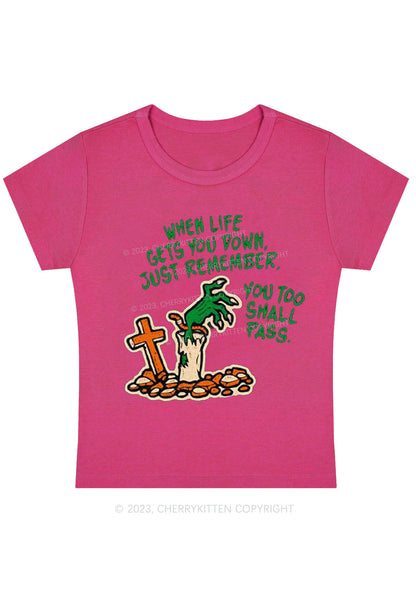 When Life Gets You Down Halloween Baby Tee Cherrykitten