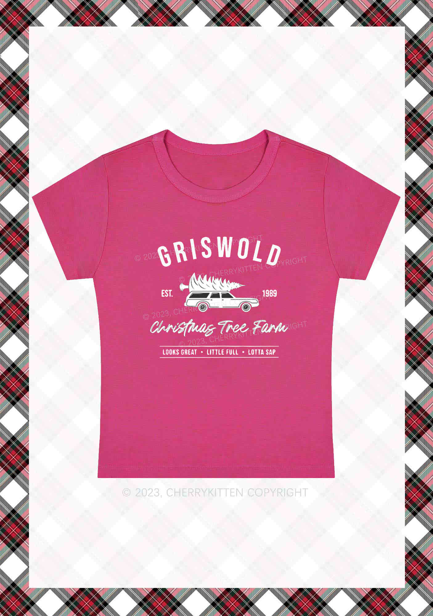 Griswold EST. 1989 Christmas Y2K Baby Tee Cherrykitten