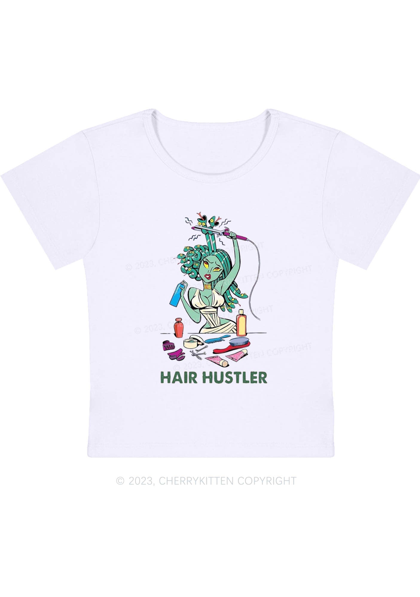 Snakes Hair Hustler Halloween Y2K Baby Tee Cherrykitten