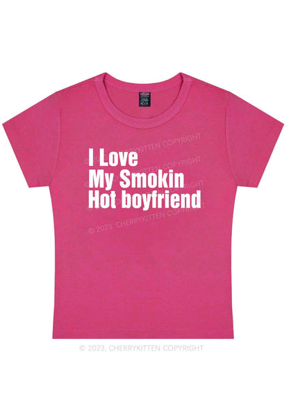 Curvy I Love My Smokin Hot Boyfriend Y2K Baby Tee Cherrykitten