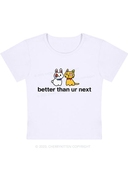 Curvy Better Than Ur Next Cat Y2K Baby Tee Cherrykitten