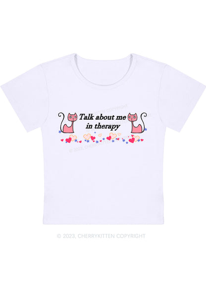 Curvy Talk About Me Pink Cats Y2K Baby Tee Cherrykitten