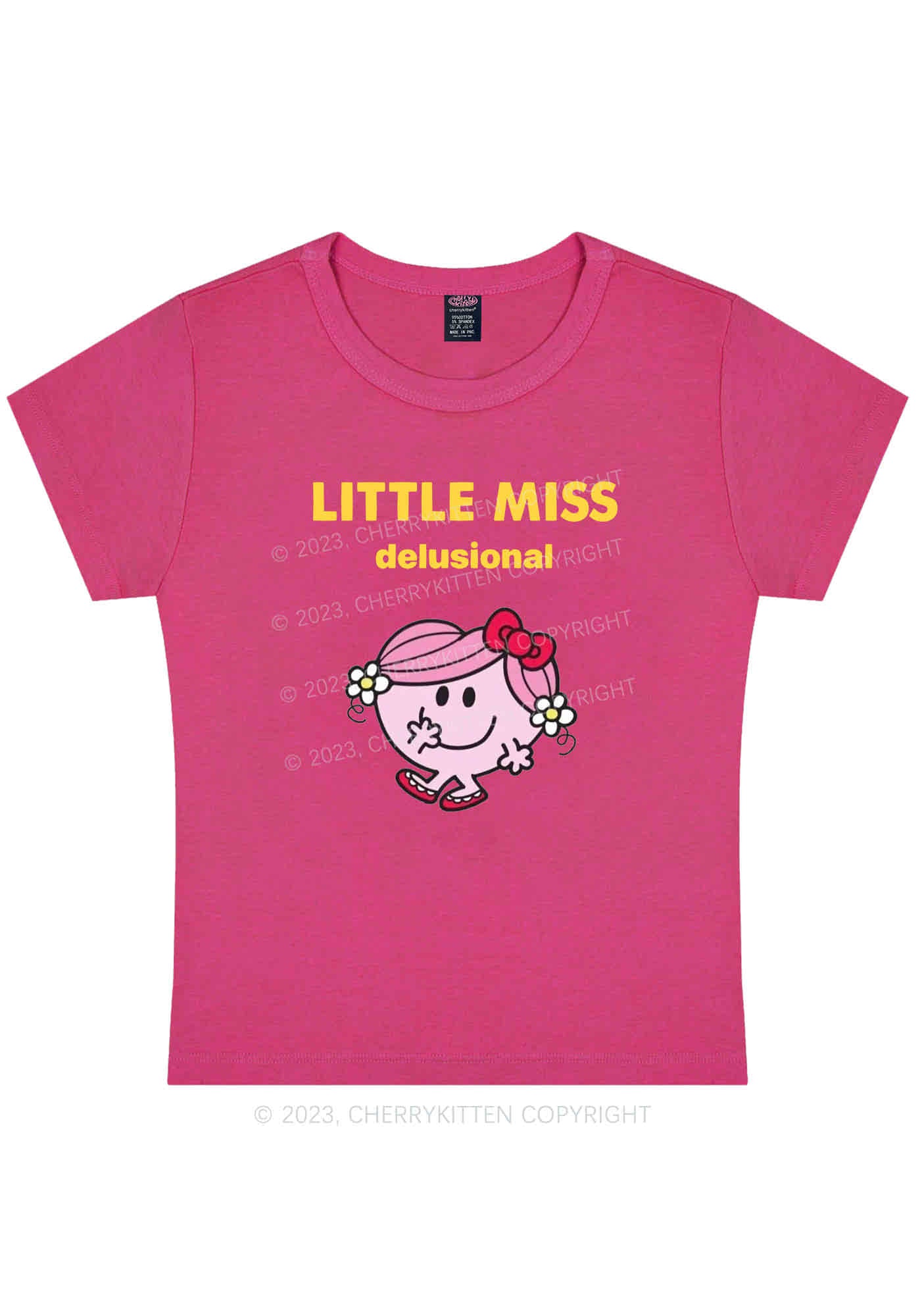 Cherrykitten Curvy Little Miss Delusional Y2K Baby Tee Cherrykitten for ...