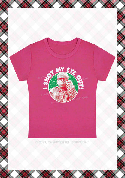 I Shot My Eye Out Christmas Y2K Baby Tee Cherrykitten