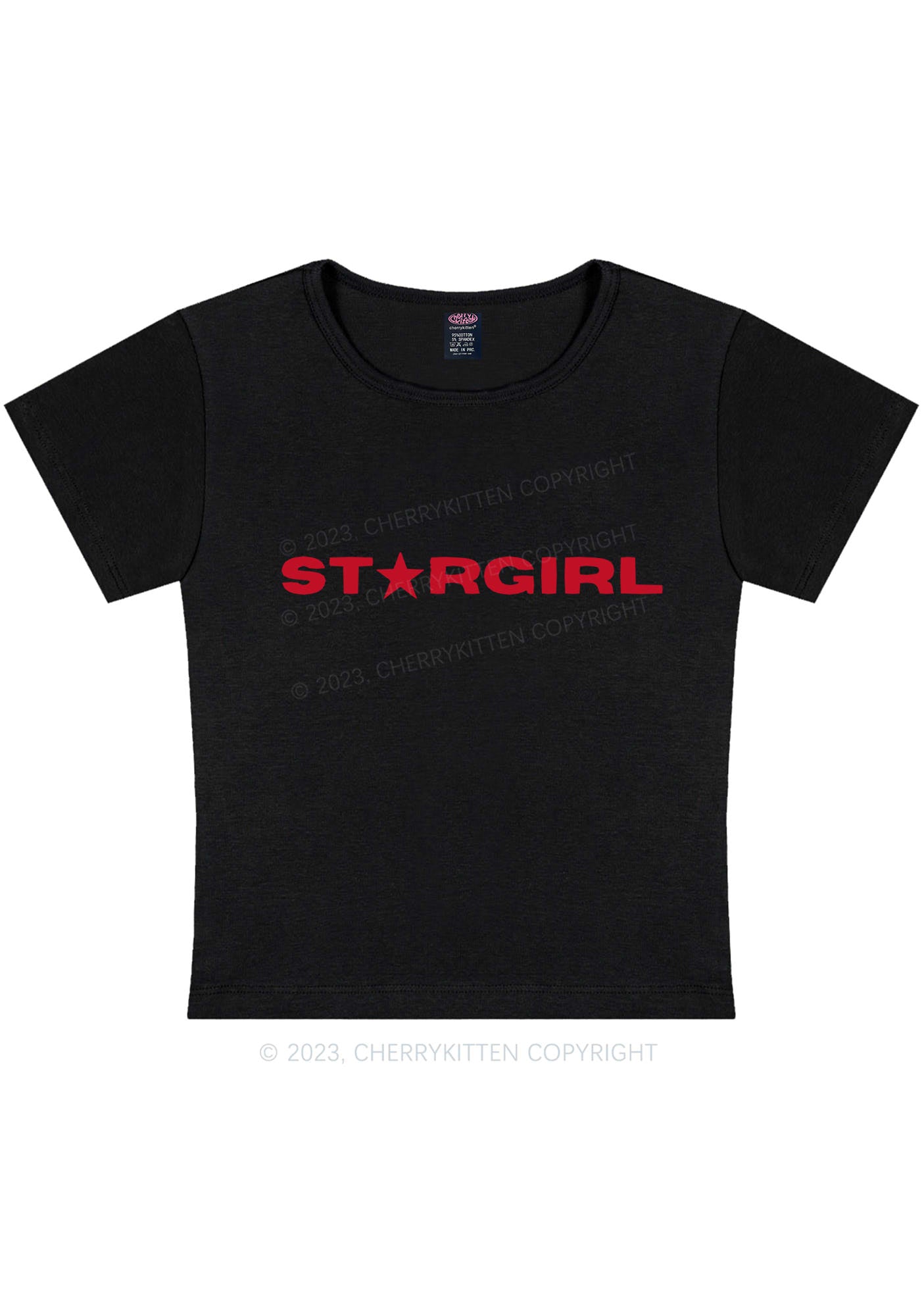 Curvy Red Stargirl Y2K Baby Tee Cherrykitten