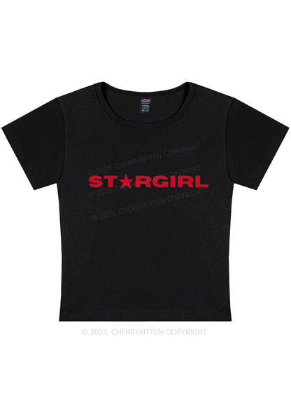 Curvy Red Stargirl Y2K Baby Tee Cherrykitten