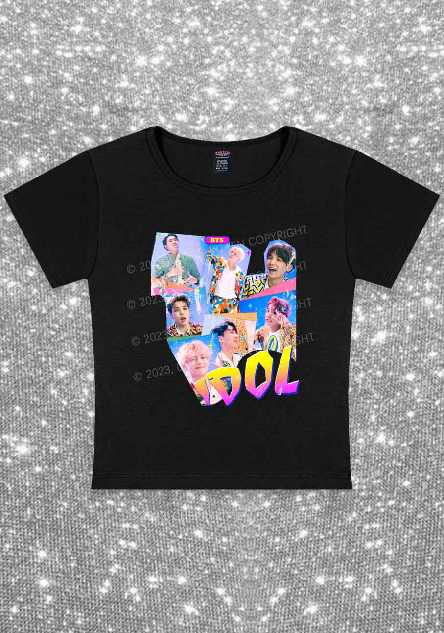 Bangtan Idol Kpop Y2K Baby Tee Cherrykitten