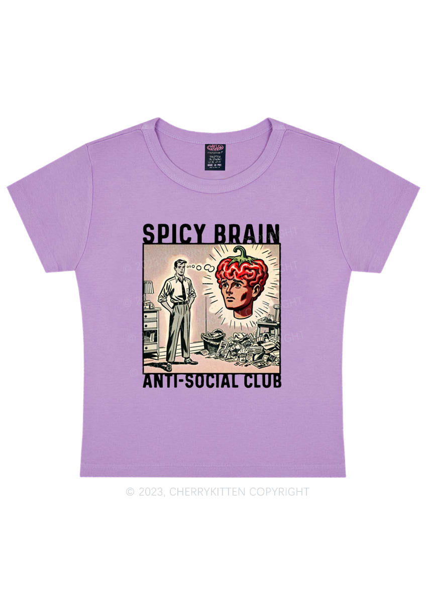 Curvy Spicy Brain Anti-Social Club Y2K Baby Tee Cherrykitten