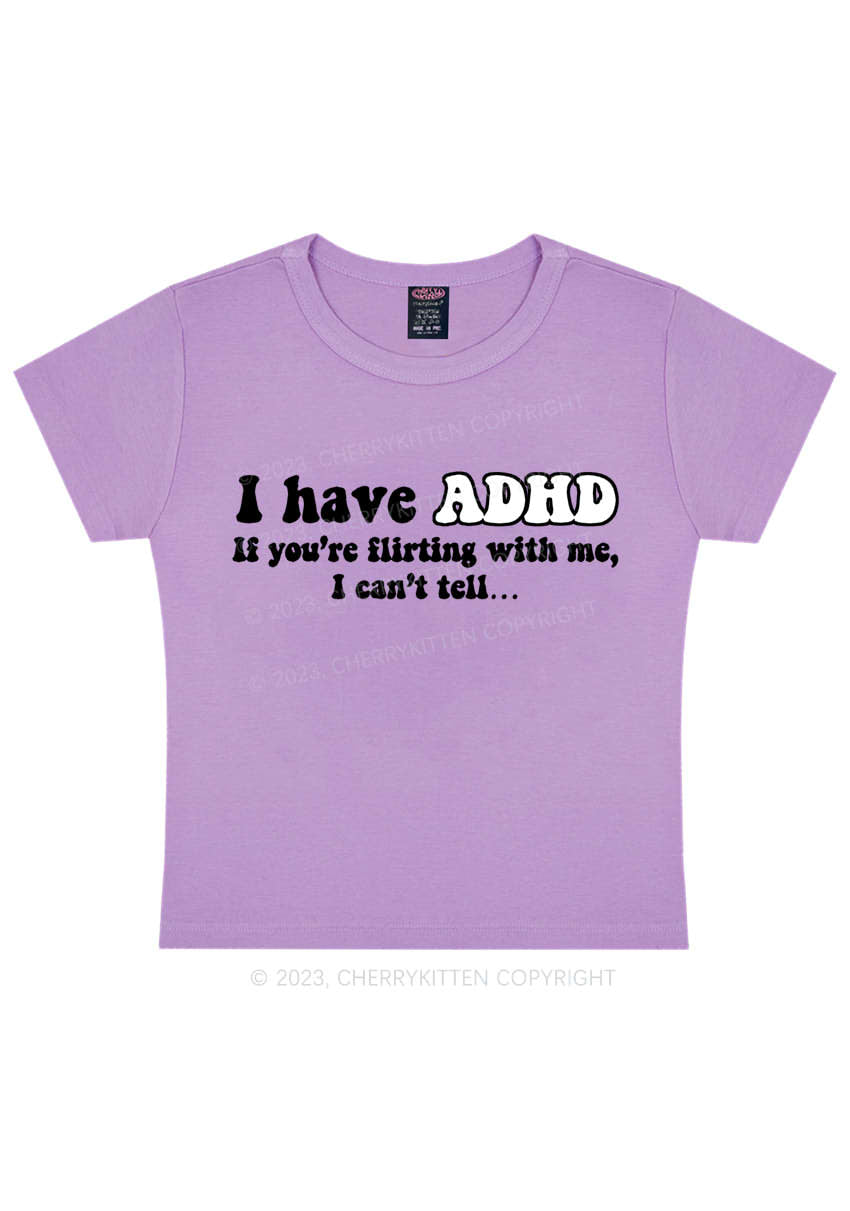 Curvy I have ADHD If You’re Flirting With Me Y2K Baby Tee Cherrykitten