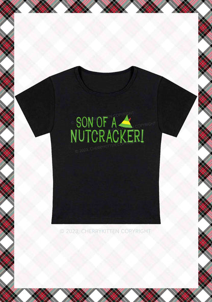 Son Of A Nutcracker Christmas Y2K Baby Tee Cherrykitten