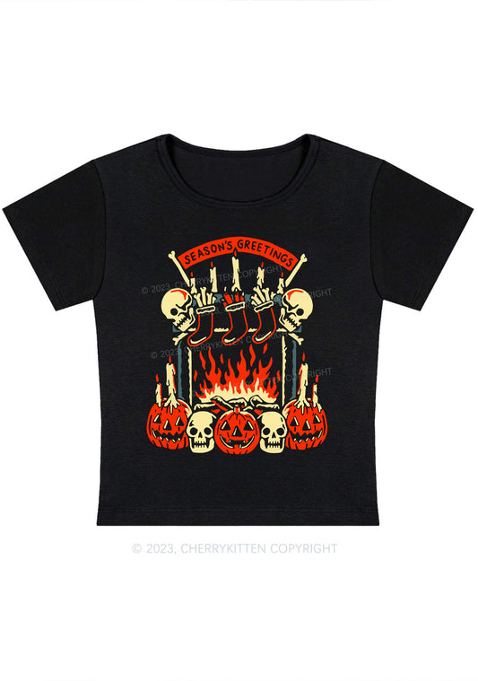 Season's Greetings Halloween Baby Tee Cherrykitten