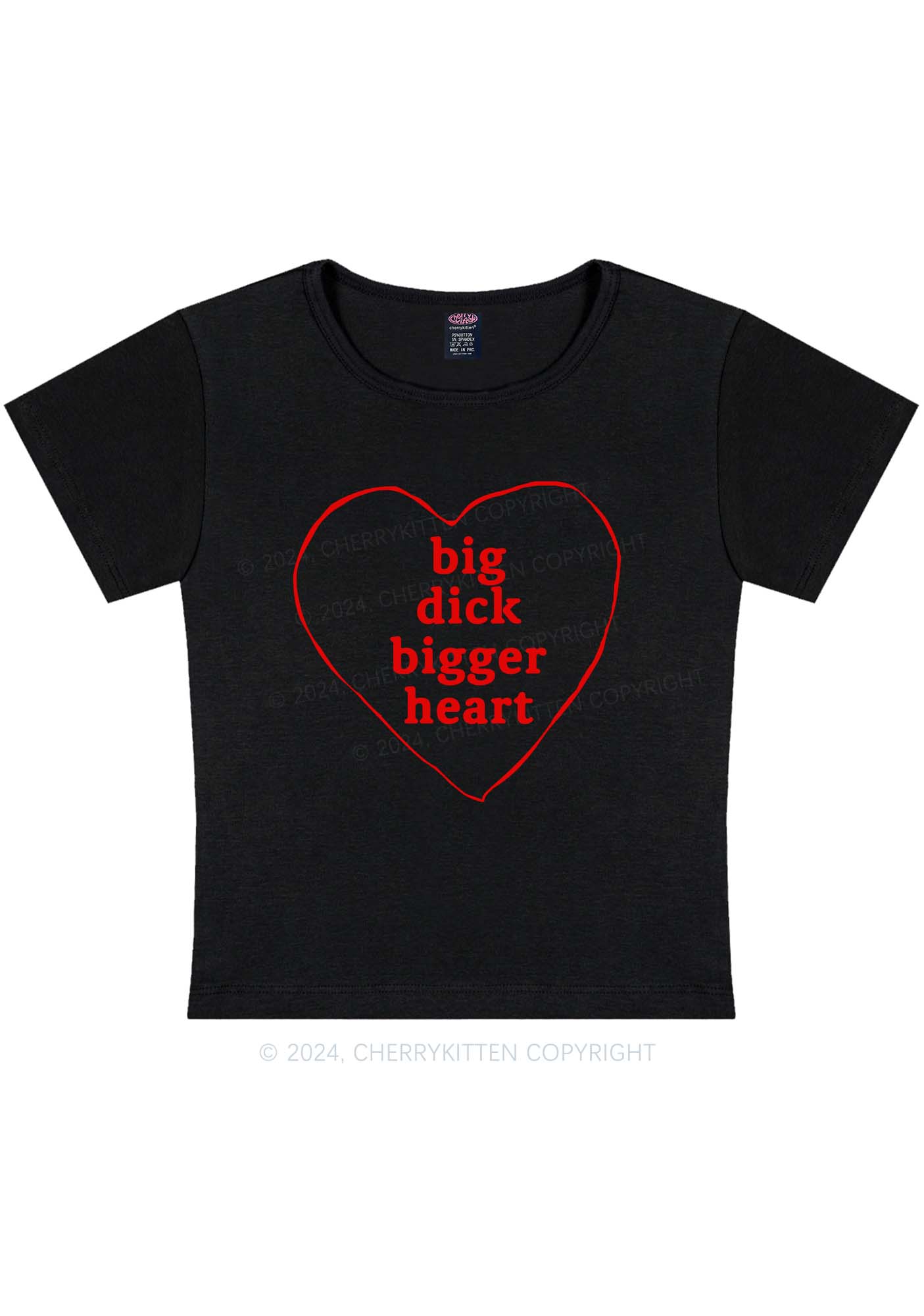 Big Dxxk Bigger Heart Y2K Baby Tee Cherrykitten