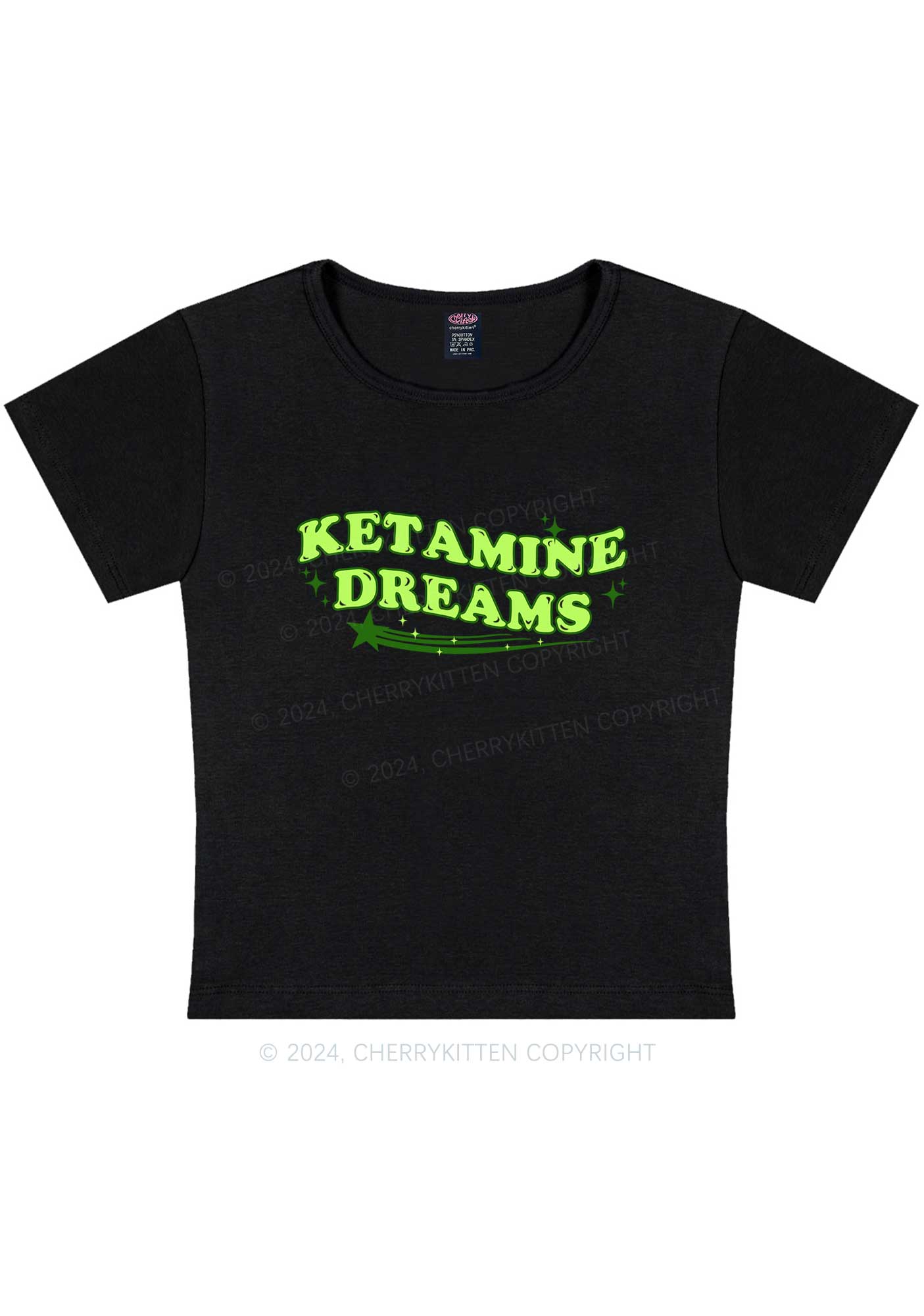 K Dreams Star Y2K Baby Tee Cherrykitten