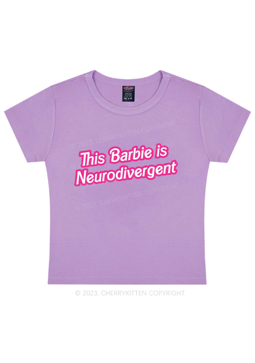 Curvy This Is Neurodivergent Y2K Baby Tee Cherrykitten