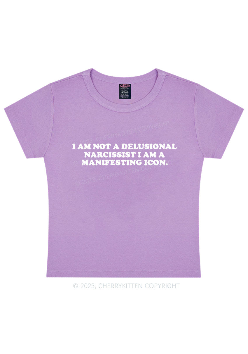 Curvy I Am Not A Delusional Narcissist Y2K Baby Tee Cherrykitten