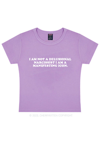 Curvy I Am Not A Delusional Narcissist Y2K Baby Tee Cherrykitten