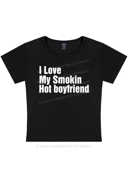 Curvy I Love My Smokin Hot Boyfriend Y2K Baby Tee Cherrykitten