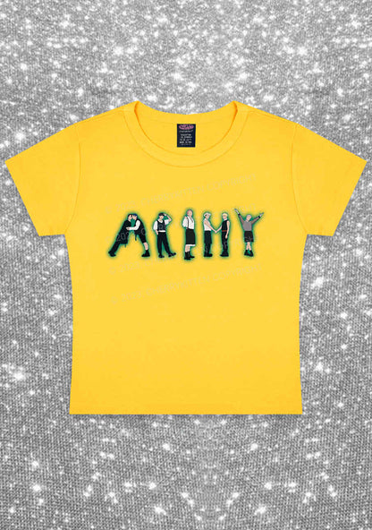 Bangtan Boys Kpop Y2K Baby Tee Cherrykitten