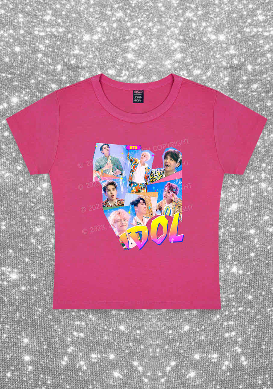 Bangtan Idol Kpop Y2K Baby Tee Cherrykitten