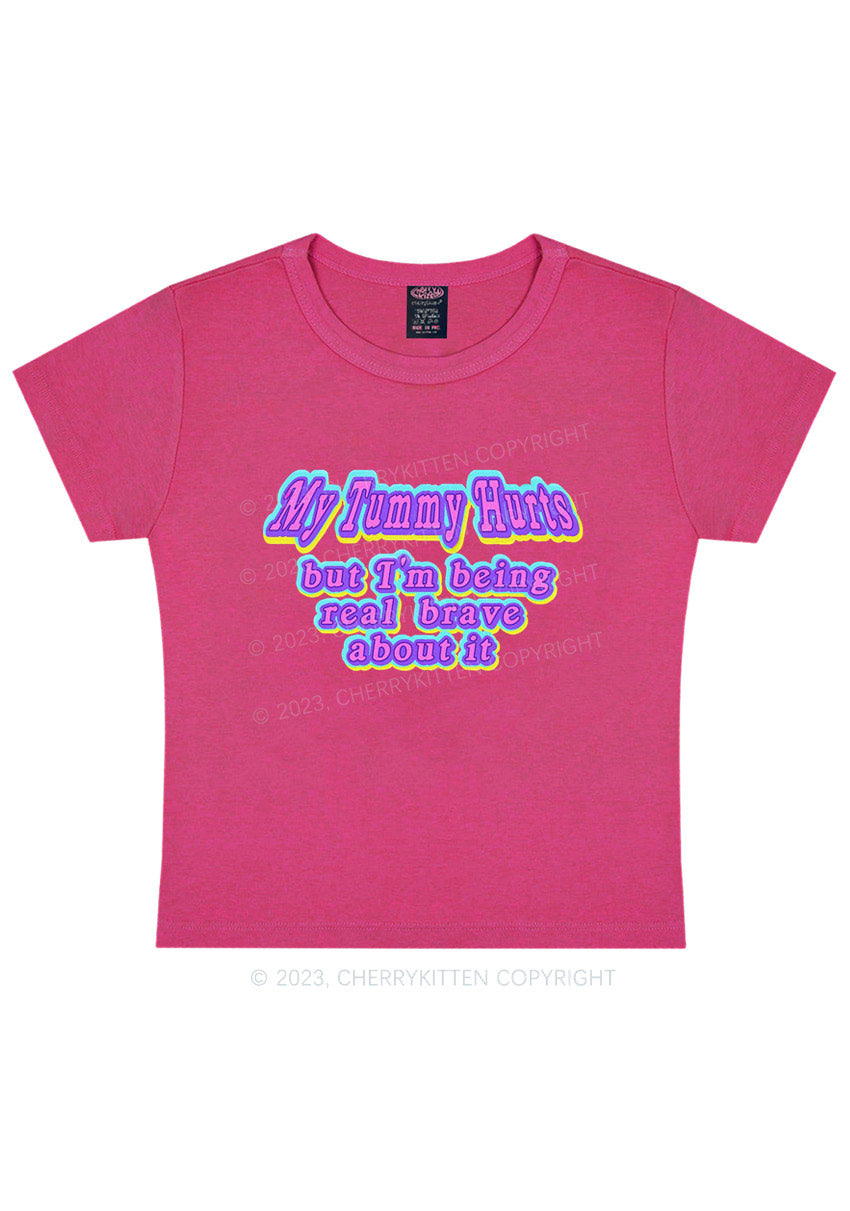 Curvy My Tummy Hurts Y2K Baby Tee Cherrykitten