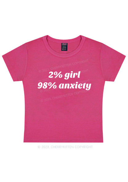 Curvy Two Percent Girl Ninety Eight Percent Anxiety Y2K Baby Tee Cherrykitten