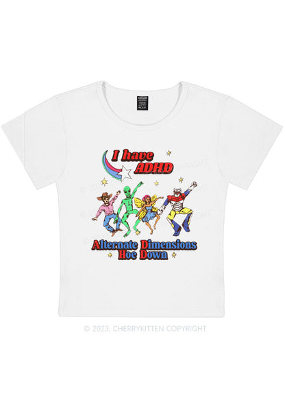 Curvy I Have ADHD Cartoon Characters Y2K Baby Tee Cherrykitten