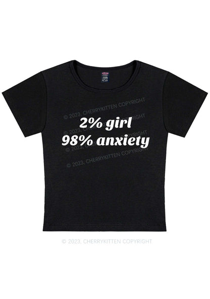 Curvy Two Percent Girl Ninety Eight Percent Anxiety Y2K Baby Tee Cherrykitten