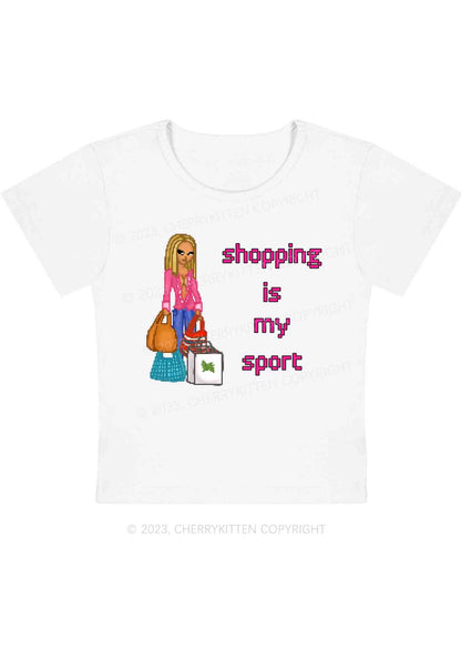 Shopping Is My Sport Y2K Baby Tee Cherrykitten