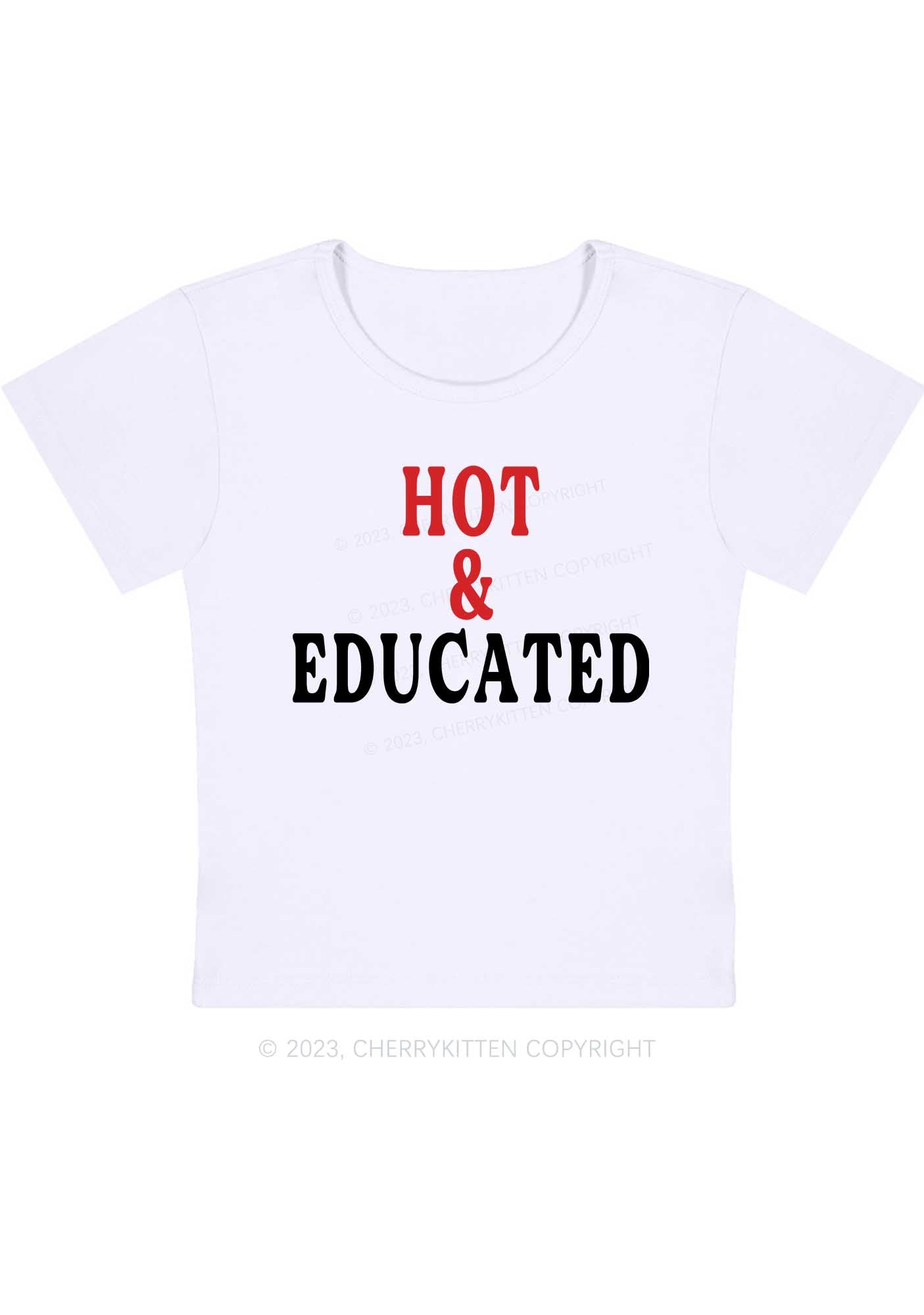 Hot And Educated Y2K Baby Tee Cherrykitten