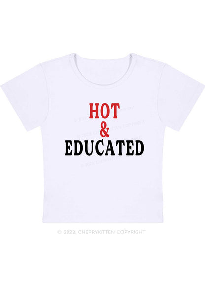 Hot And Educated Y2K Baby Tee Cherrykitten