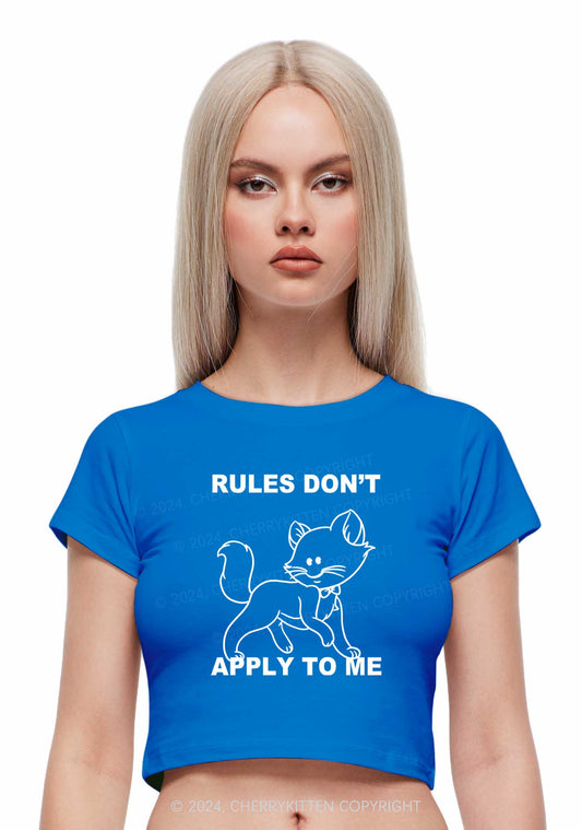 Rules Don't Apply To Cat Without Eyes Y2K Baby Tee Cherrykitten