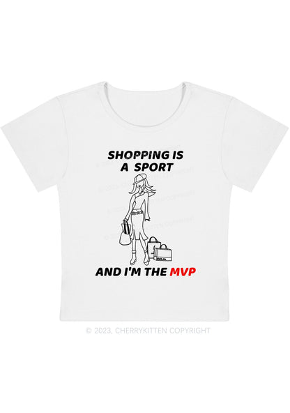 Curvy Shopping Is A Sport And I'm The MVP Y2K Baby Tee Cherrykitten