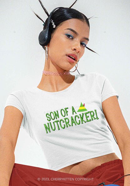 Son Of A Nutcracker Christmas Y2K Baby Tee Cherrykitten