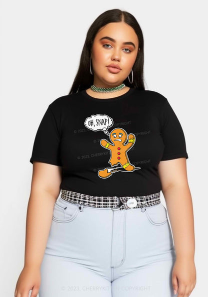 Oh Snap Gingerbread Man Christmas Y2K Baby Tee Cherrykitten