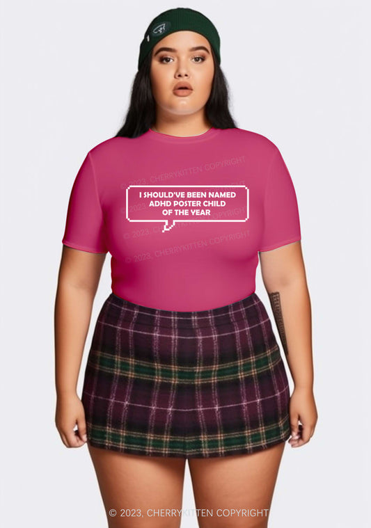 Curvy I Should've Been Named ADHD Y2K Baby Tee Cherrykitten