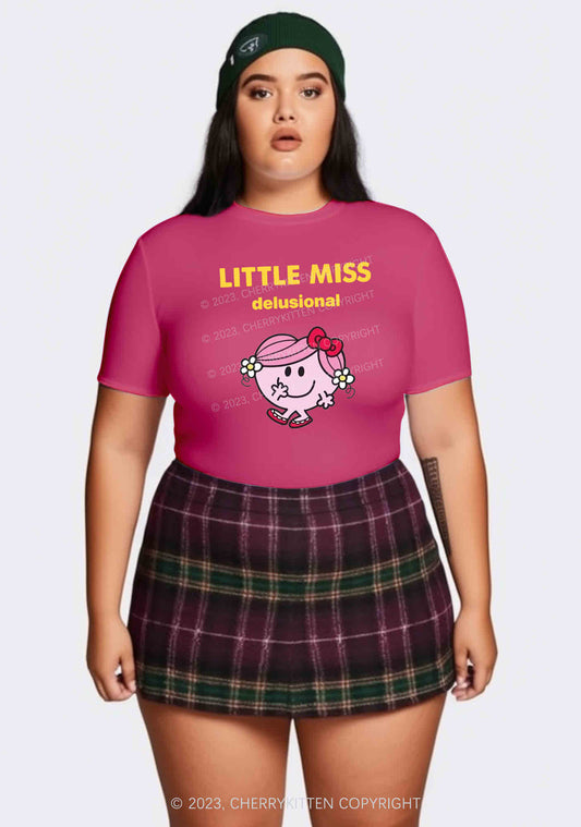 Curvy Little Miss Delusional Y2K Baby Tee Cherrykitten