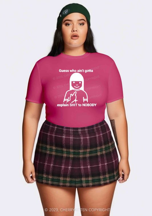 Curvy Who Explain Shxt To Nobody Y2K Baby Tee Cherrykitten