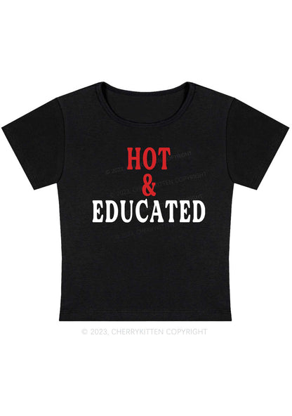 Curvy Hot And Educated Baby Tee Cherrykitten