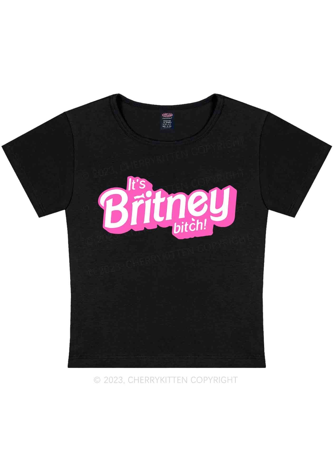 Curvy It's Britney Bixch Y2K Baby Tee Cherrykitten