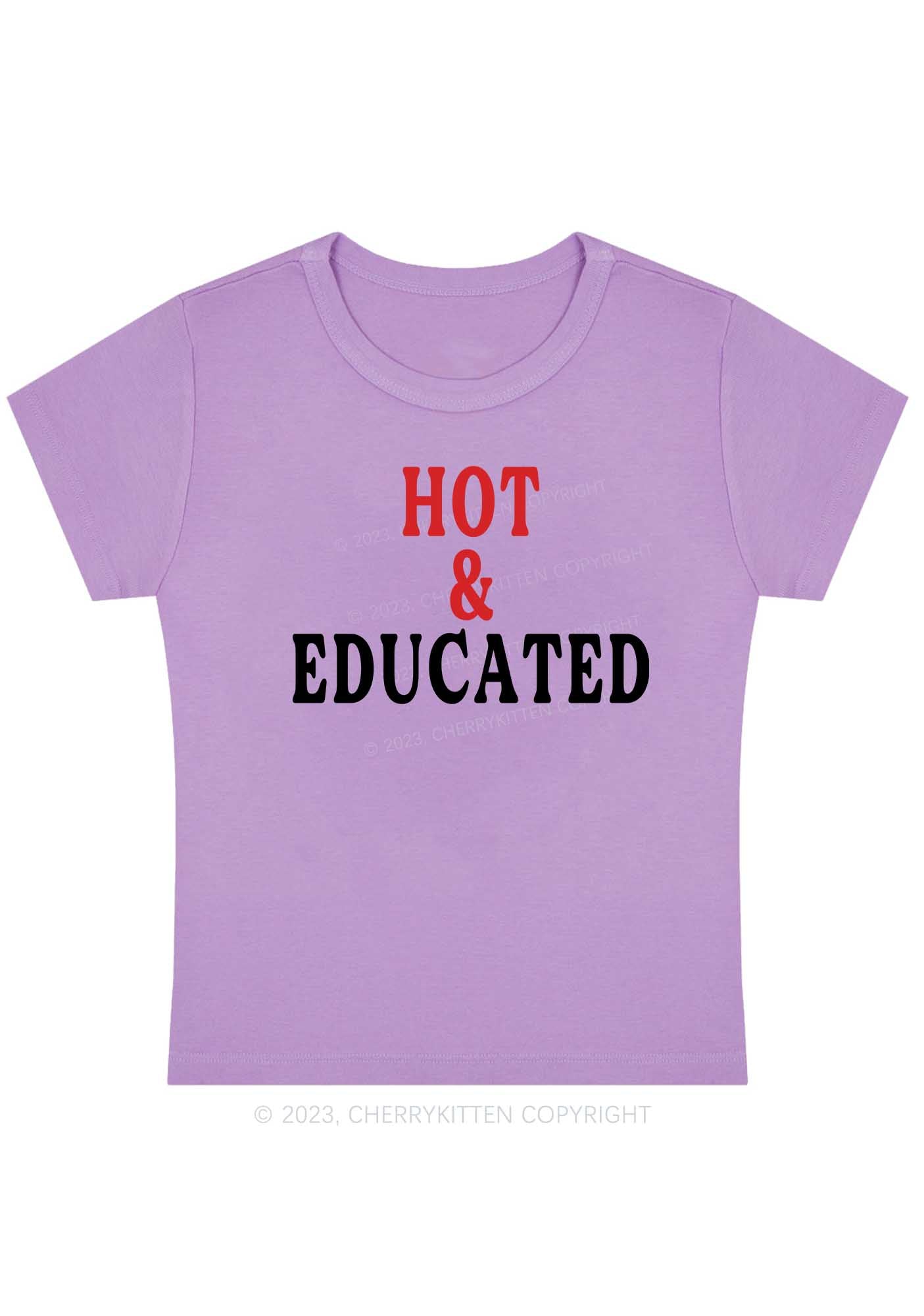 Hot And Educated Y2K Baby Tee Cherrykitten