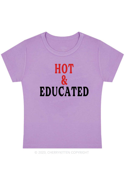 Hot And Educated Y2K Baby Tee Cherrykitten