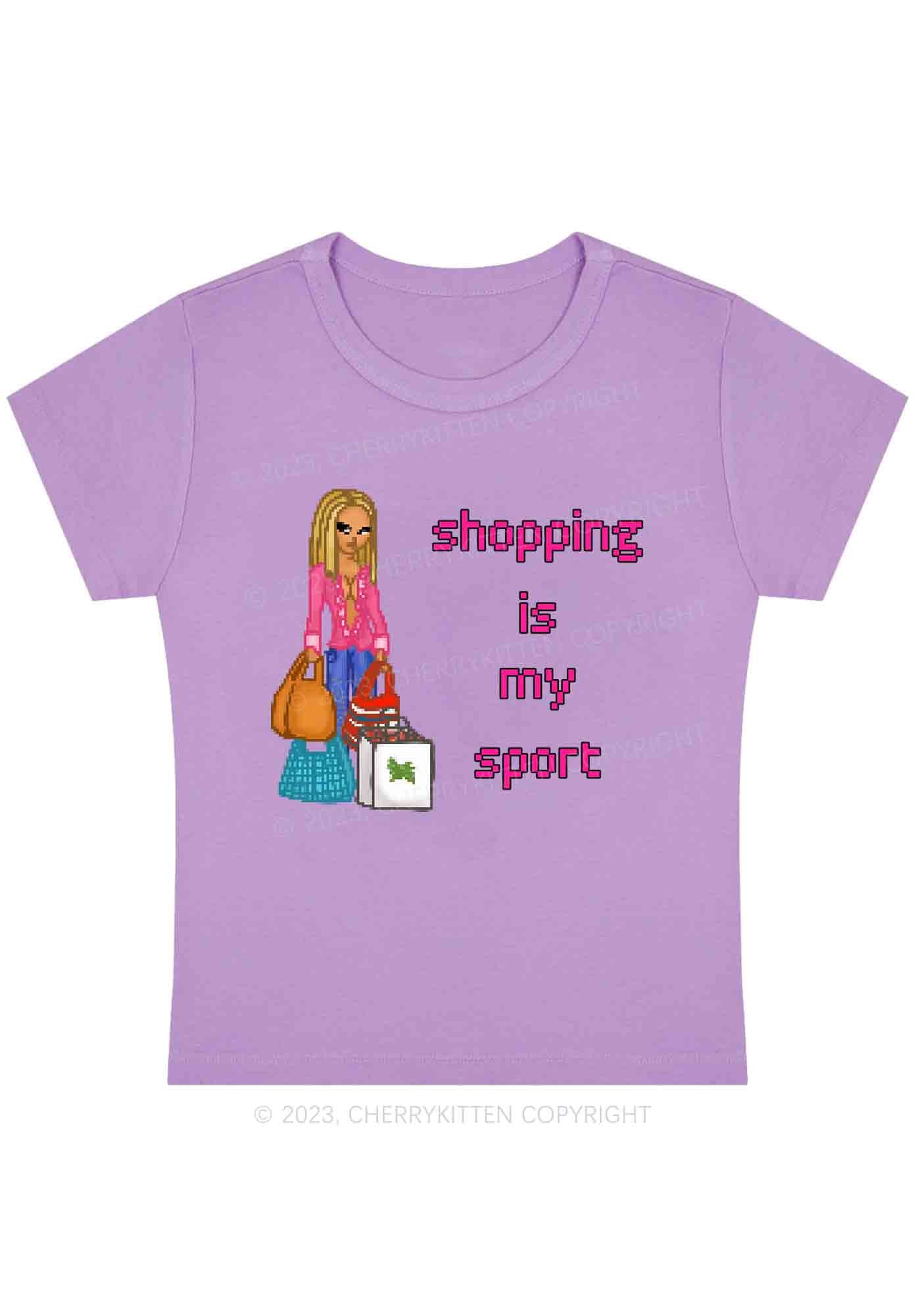 Shopping Is My Sport Y2K Baby Tee Cherrykitten