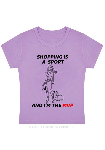 Curvy Shopping Is A Sport And I'm The MVP Y2K Baby Tee Cherrykitten