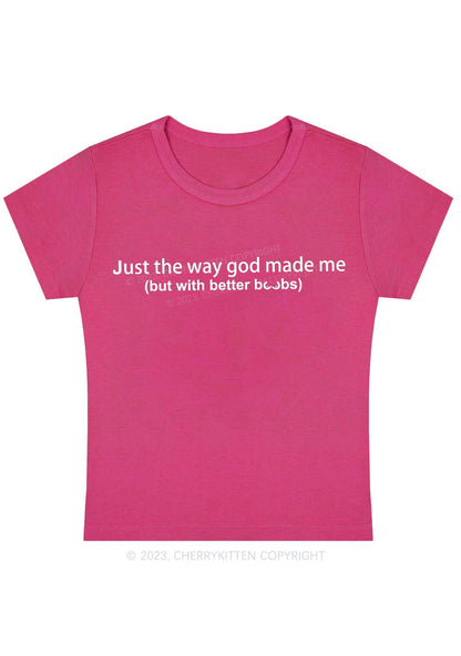 Curvy Just The Way God Made Me Baby Tee Cherrykitten