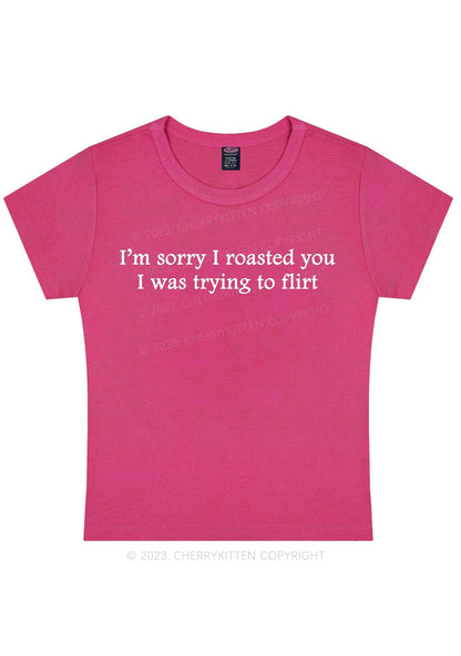 Curvy I Was Trying To Flirt Y2K Baby Tee Cherrykitten