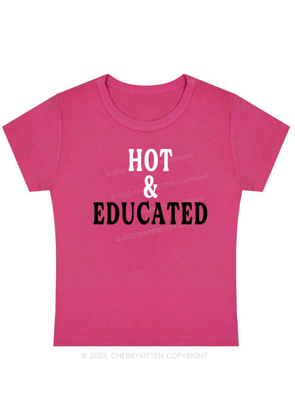 Curvy Hot And Educated Baby Tee Cherrykitten