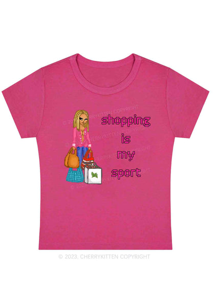 Shopping Is My Sport Y2K Baby Tee Cherrykitten